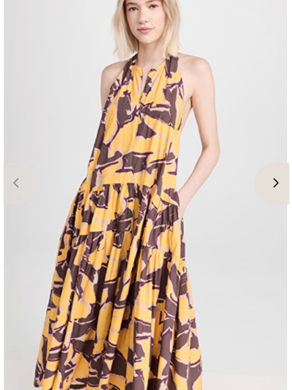 Rachel Comey Misty Dress Strokes Poplin Zip Front Tiered Maxi Cotton 8 - Picture 2 of 9